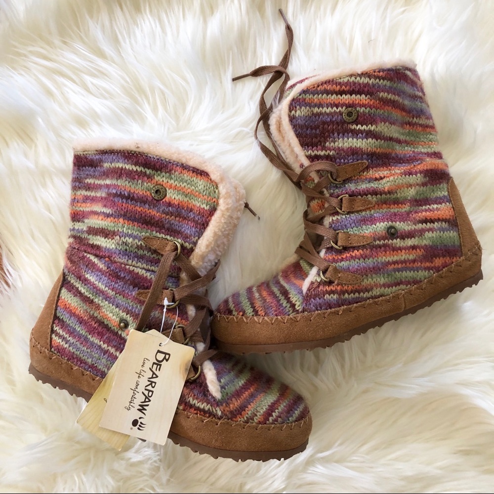 BearPaw multi colored lace up boots